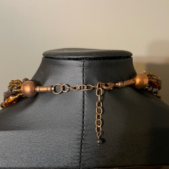 Multi Strand Brown Beaded Necklace - Picture 3 of 6